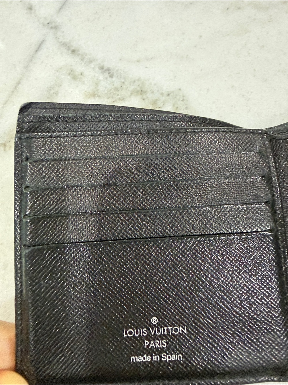 Authentic Louis Vuitton Men's Black Checkered Bi-Fold Wallet - Picture 13 of 14